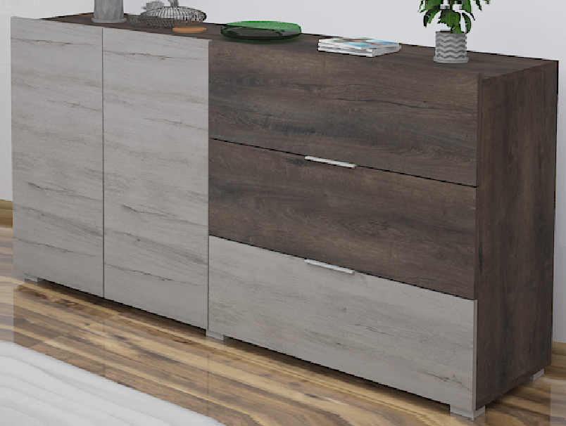  Corpus Carson Komód 160 cm Iszap Tölgy-Ében Tölgy