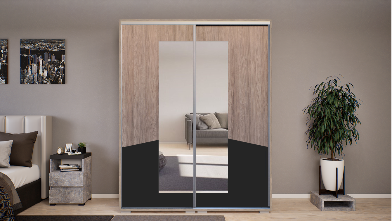 Tolóajtós gardrób D2FOT 160 cm