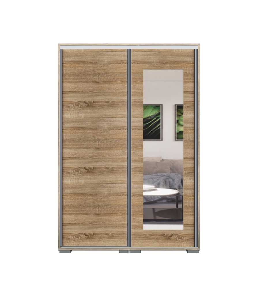 Dover tolóajtós gardrób 140 cm Vállfás-3 Polcos