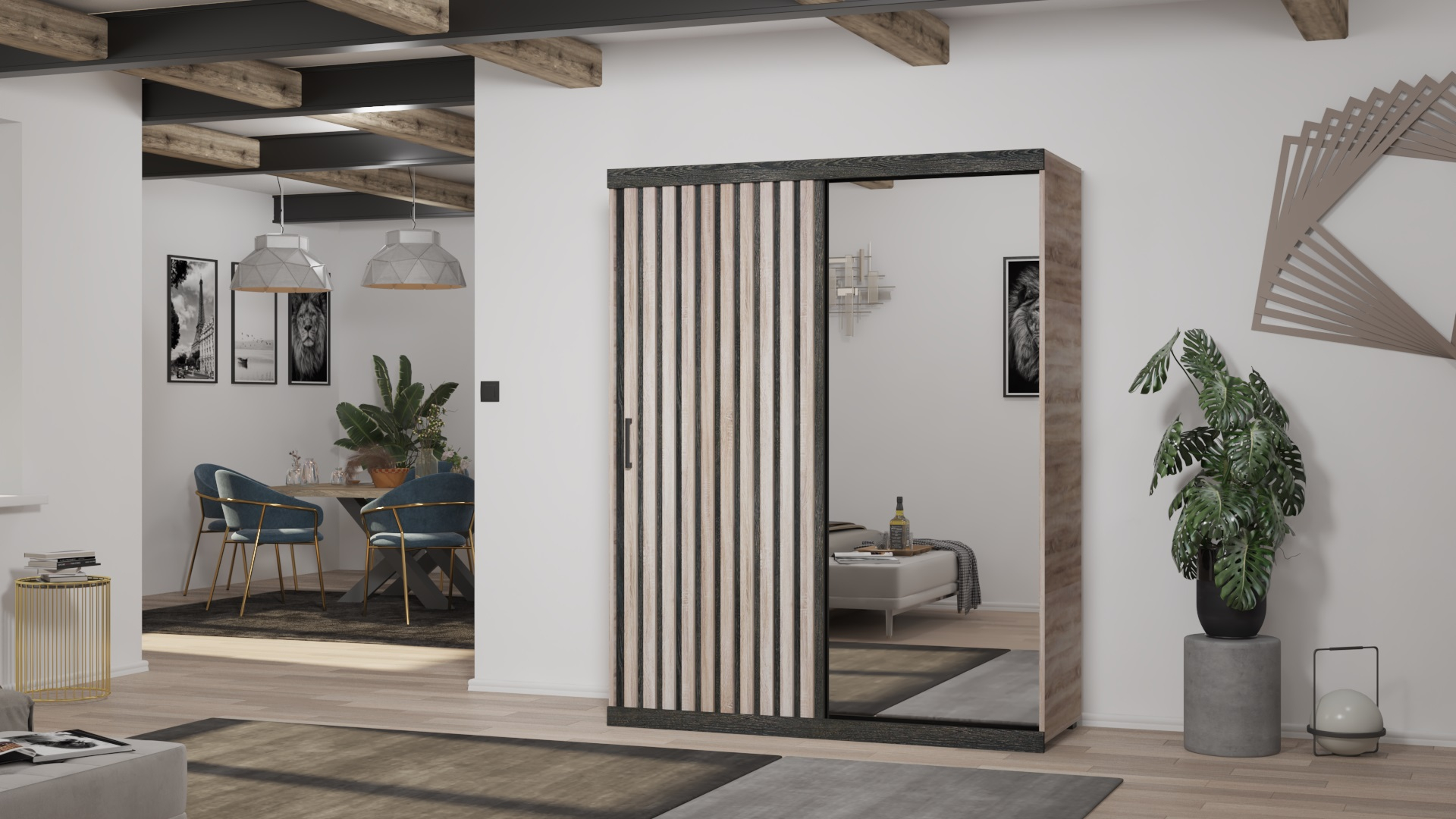 Corpus Tritón T. 160 cm T2T (2 ajtós) V-V Sonoma-Canterbury-Sonoma