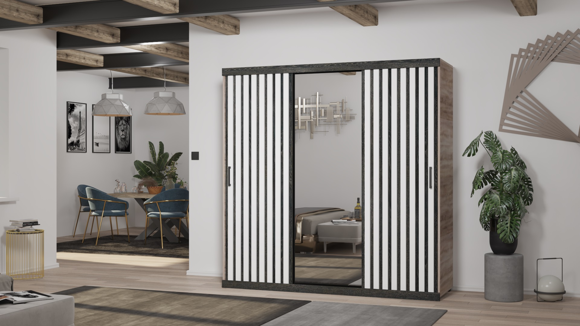 Corpus Tritón T. 187 cm T3T (3 ajtós) V-V Sonoma-Canterbury-Fehér