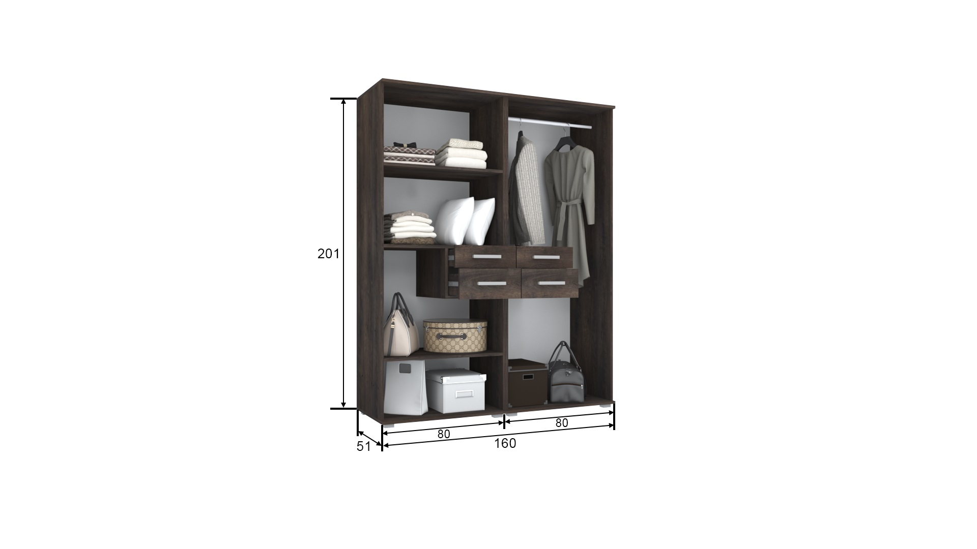 Corpus GIB Salon 2. 160 cm Sonoma-Canterbury