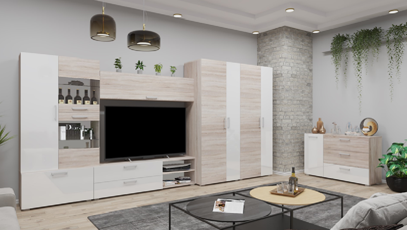 Corpus Capri MF-19 összeállítás 380 cm 130 cm-es Tv-s hátlappal